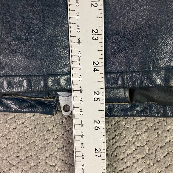 Vintage Drospo Cafe Racer Leather Jacket Men's 42 Gray Motorcycle Biker Talon - Picture 12 of 15